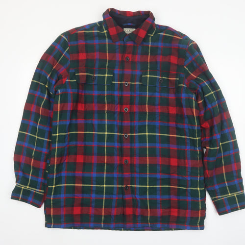L.L.Bean Men's Multicoloured Flannel Button-Up Shirt M Classic Fit