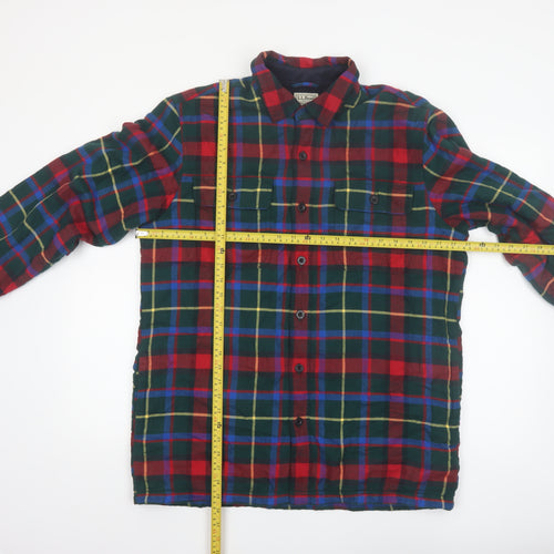 L.L.Bean Men's Multicoloured Flannel Button-Up Shirt M Classic Fit