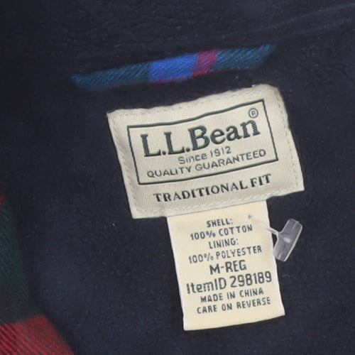 L.L.Bean Men's Multicoloured Flannel Button-Up Shirt M Classic Fit
