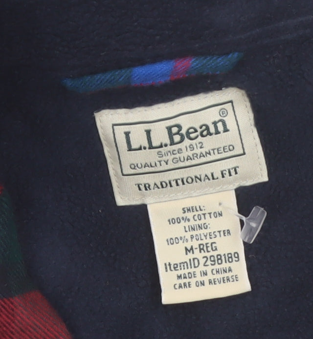 L.L.Bean Men's Multicoloured Flannel Button-Up Shirt M Classic Fit