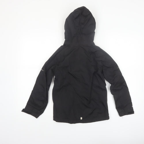 Regatta Boys Black Waterproof Hooded Rain Coat Jacket 7-8 Years
