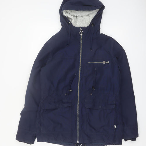 Trespass Women's Blue Waterproof Hooded Parka Jacket Size 10