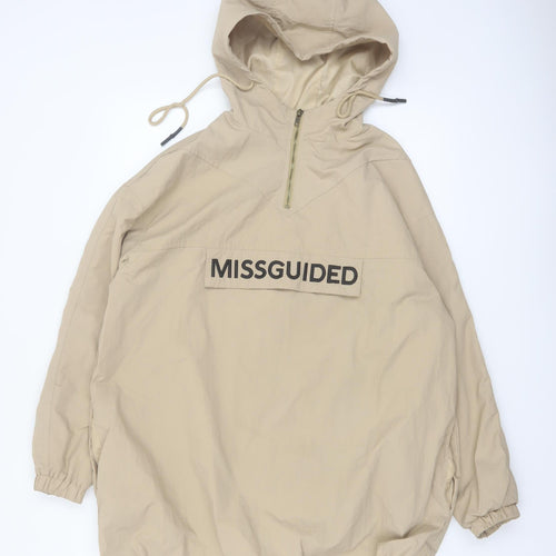 Missguided Women’s Beige Hooded Anorak Jacket Size 6