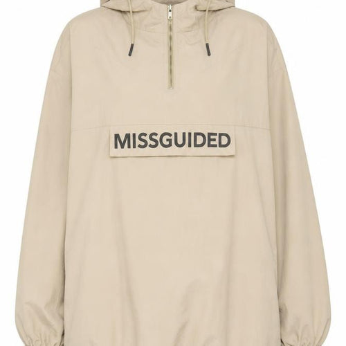 Missguided Women’s Beige Hooded Anorak Jacket Size 6