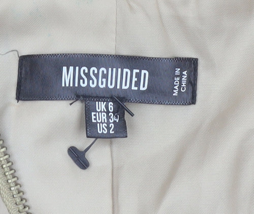Missguided Women’s Beige Hooded Anorak Jacket Size 6