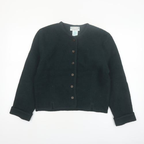 Braemar Petites by Jeremy Scott Women's Green Wool Cardigan Petite S