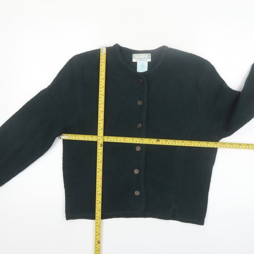Braemar Petites by Jeremy Scott Women's Green Wool Cardigan Petite S