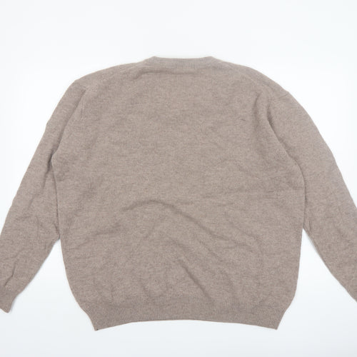 James Pringle Men’s Beige Wool V-Neck Jumper 2XL Pullover
