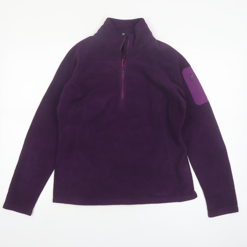 Eddie Bauer Women’s Purple Fleece Pullover Sweatshirt Size M 1/2 Zip Polartec