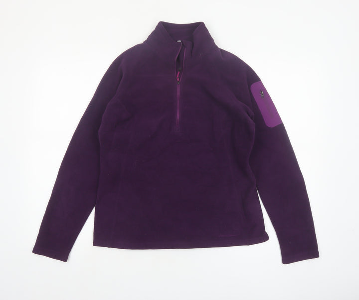 Eddie Bauer Women’s Purple Fleece Pullover Sweatshirt Size M 1/2 Zip Polartec