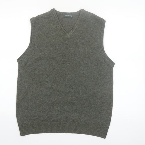 Woolworths Men Grey Lambswool V-Neck Jumper Vest Medium
