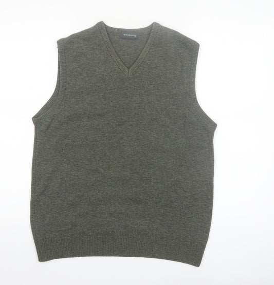 Woolworths Men Grey Lambswool V-Neck Jumper Vest Medium