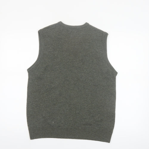 Woolworths Men Grey Lambswool V-Neck Jumper Vest Medium