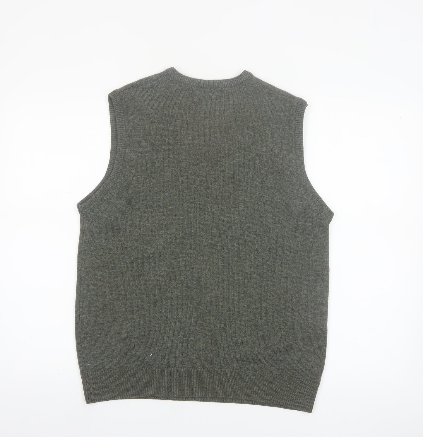 Woolworths Men Grey Lambswool V-Neck Jumper Vest Medium