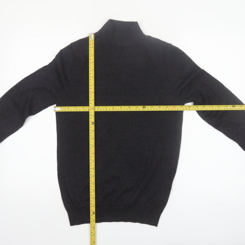 Reiss Men’s Black Merino Wool Roll Neck Jumper Size S