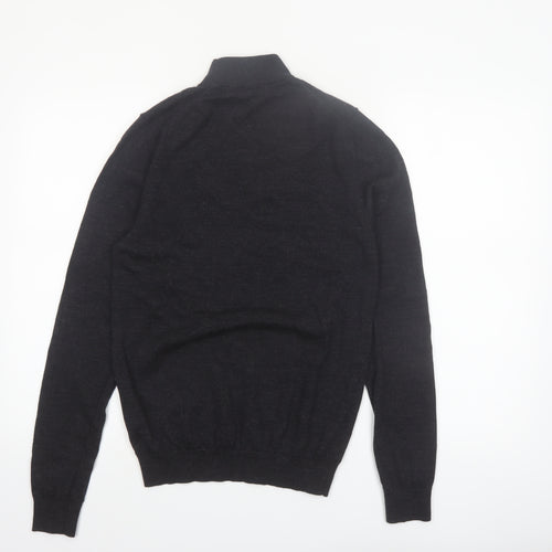 Reiss Men’s Black Merino Wool Roll Neck Jumper Size S