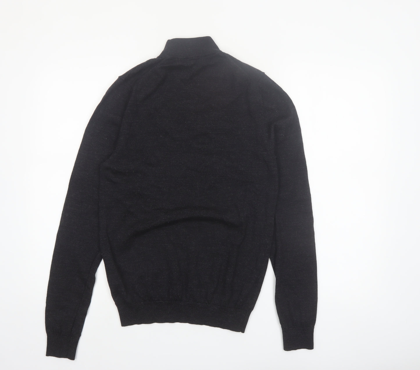 Reiss Men’s Black Merino Wool Roll Neck Jumper Size S