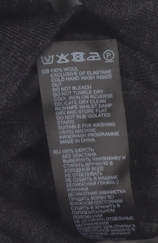 Reiss Men’s Black Merino Wool Roll Neck Jumper Size S