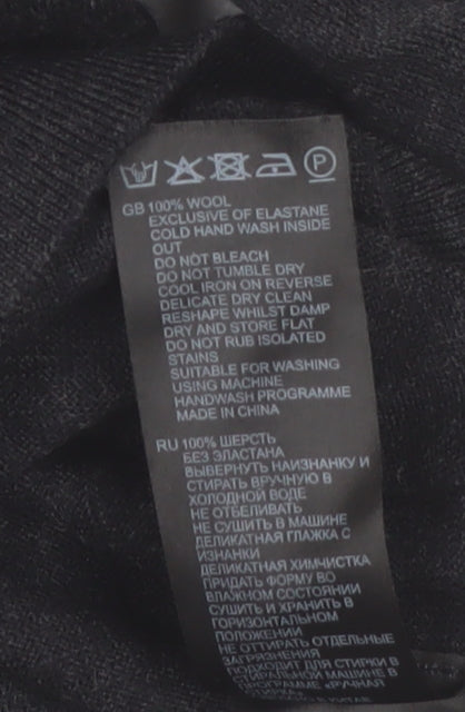 Reiss Men’s Black Merino Wool Roll Neck Jumper Size S