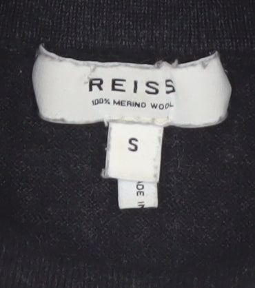 Reiss Men’s Black Merino Wool Roll Neck Jumper Size S