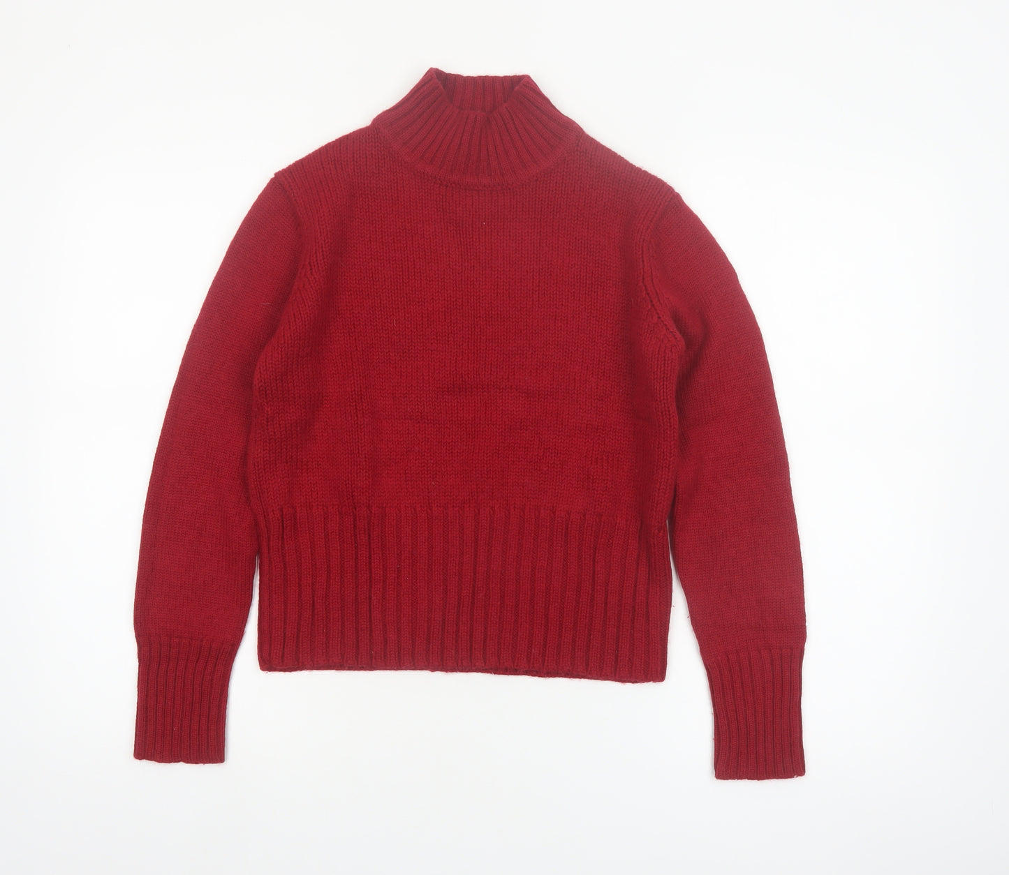 Diesel Womens Red Roll Neck Wool Blend Pullover Jumper Size M