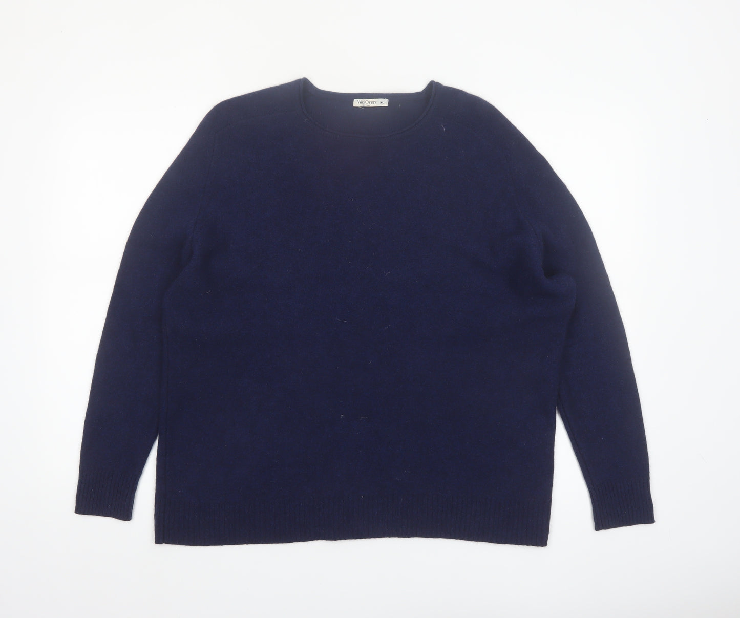 WoolOvers Women's Blue XL Crew Neck Yak Knit Jumper
