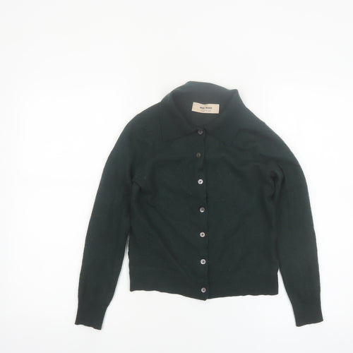 Mos Mosh Women's Green Collared Wool Blend Cardigan XS