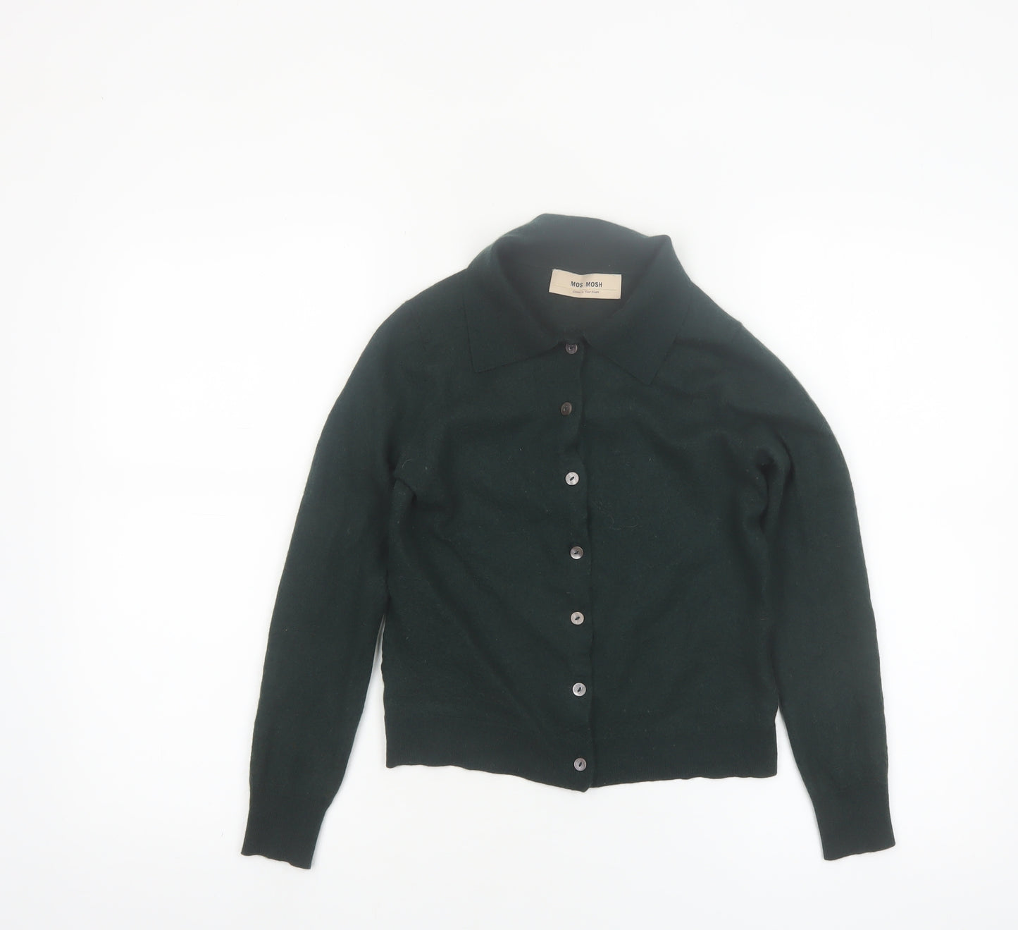 Mos Mosh Women's Green Collared Wool Blend Cardigan XS