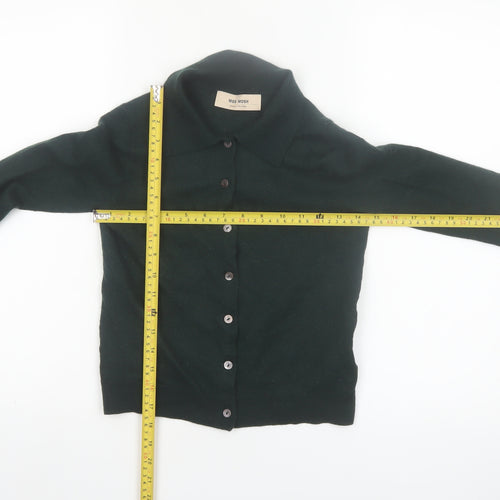 Mos Mosh Women's Green Collared Wool Blend Cardigan XS