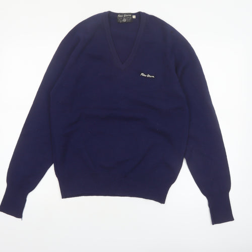 Peter Storm Men’s Blue Wool V-Neck Pullover Jumper M