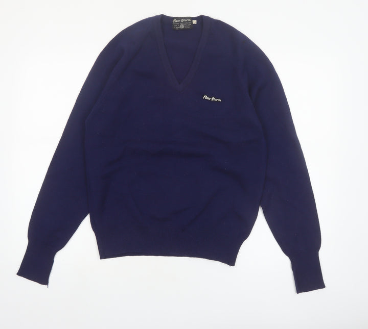 Peter Storm Men’s Blue Wool V-Neck Pullover Jumper M