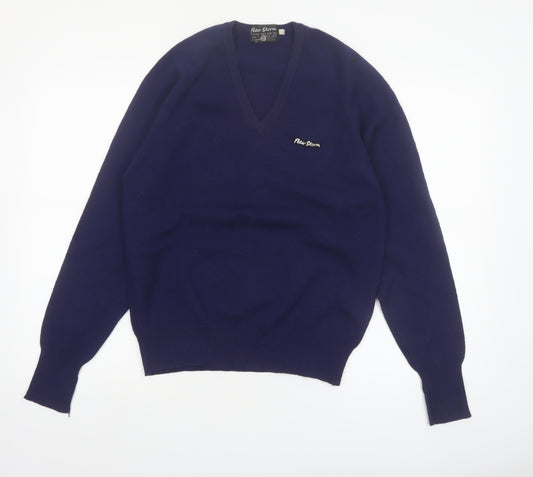 Peter Storm Men’s Blue Wool V-Neck Pullover Jumper M
