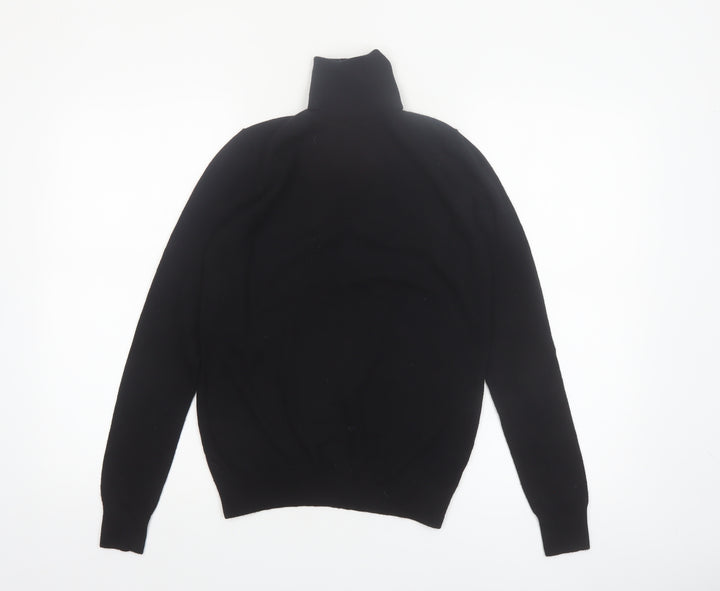 Uniqlo Women Black Wool Roll Neck Jumper Size S