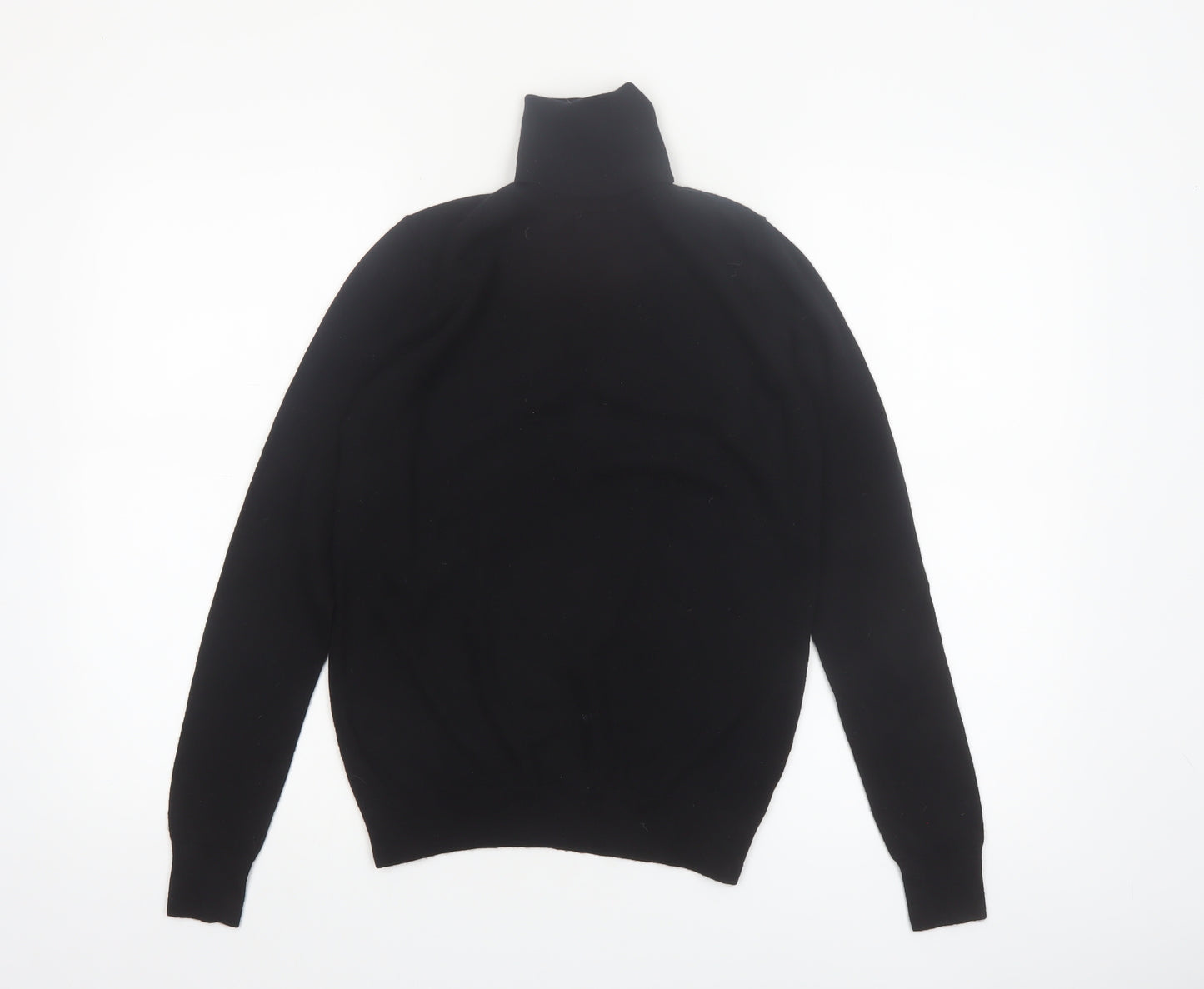 Uniqlo Women Black Wool Roll Neck Jumper Size S