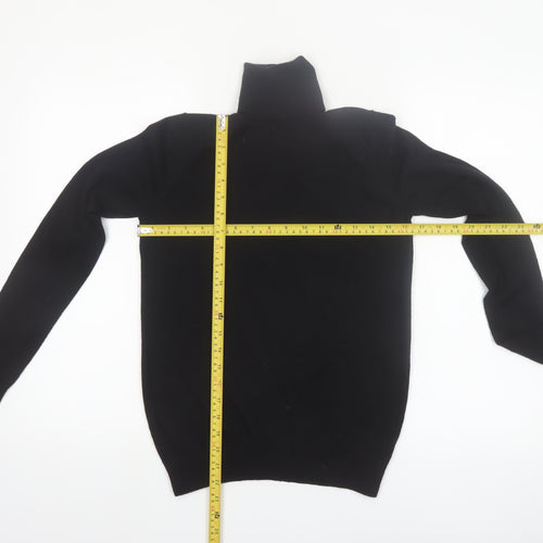 Uniqlo Women Black Wool Roll Neck Jumper Size S