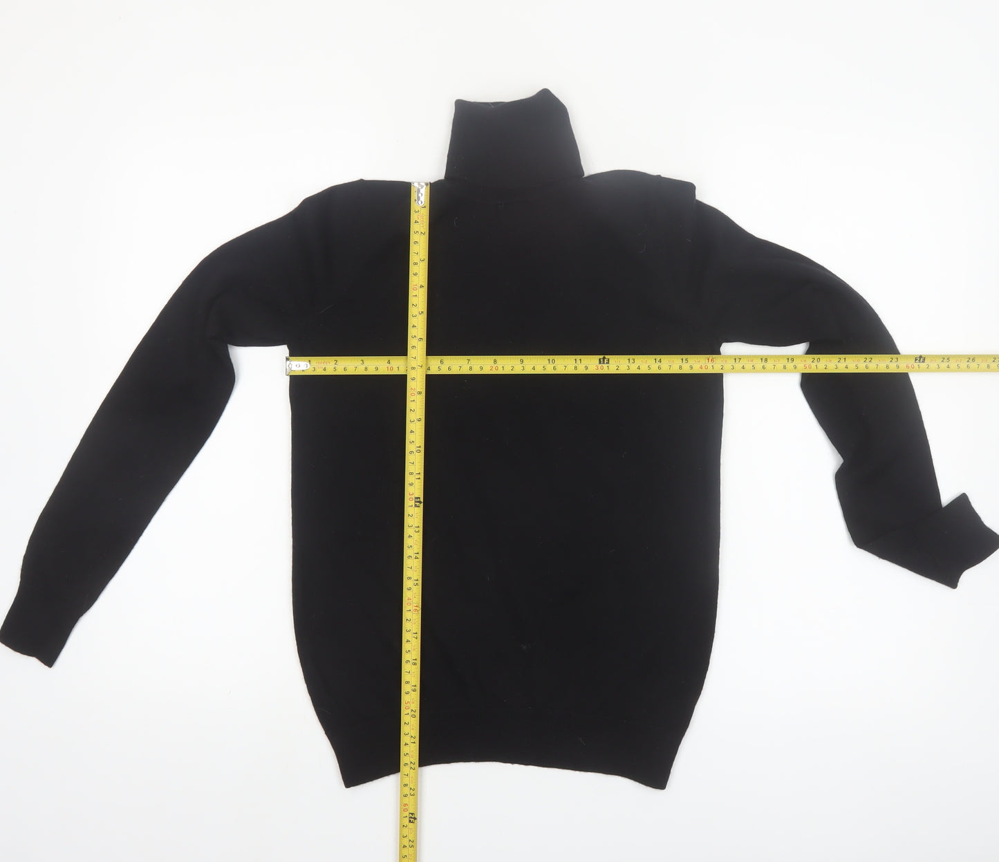 Uniqlo Women Black Wool Roll Neck Jumper Size S