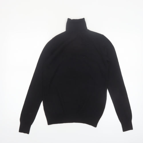 Uniqlo Women Black Wool Roll Neck Jumper Size S