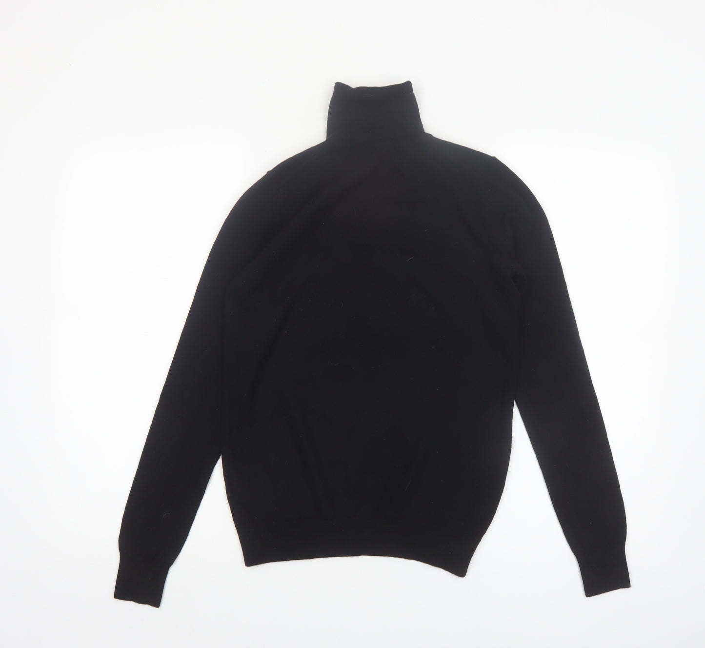 Uniqlo Women Black Wool Roll Neck Jumper Size S
