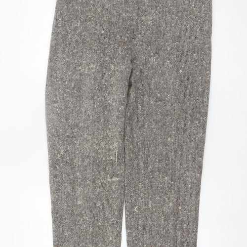 Bassonova Women’s Grey Tweed Wool Blend Straight Trousers Size 12