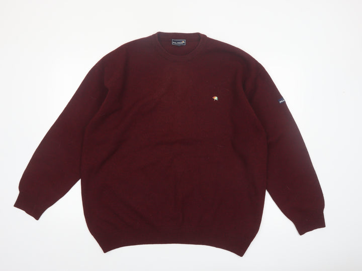 Palmer Mens Red Wool XL Crew Neck Pullover Jumper