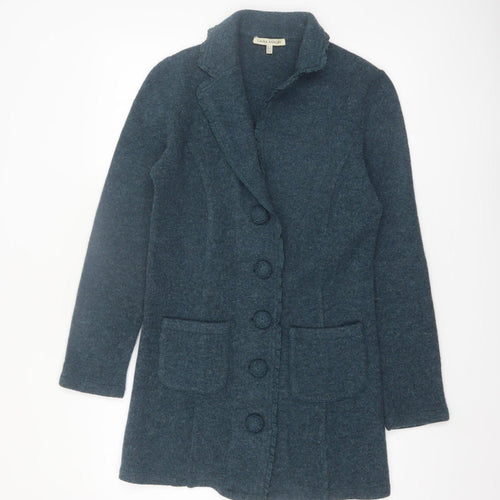 Laura Ashley Women Blue Wool Long Sleeve Cardigan UK 12 Classic Style