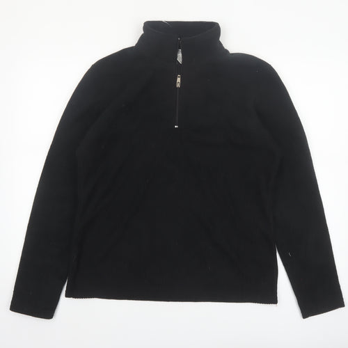 MIKK Athletica Men's Black Fleece 1/4 Zip Pullover Sweatshirt L