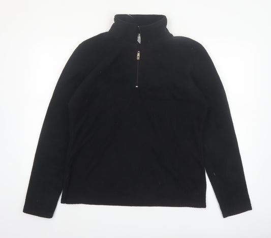 MIKK Athletica Men's Black Fleece 1/4 Zip Pullover Sweatshirt L