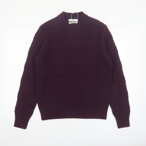 Marks and Spencer Men's Purple Lambswool Blend Jumper Size S