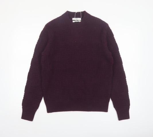 Marks and Spencer Men's Purple Lambswool Blend Jumper Size S