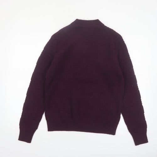 Marks and Spencer Men's Purple Lambswool Blend Jumper Size S