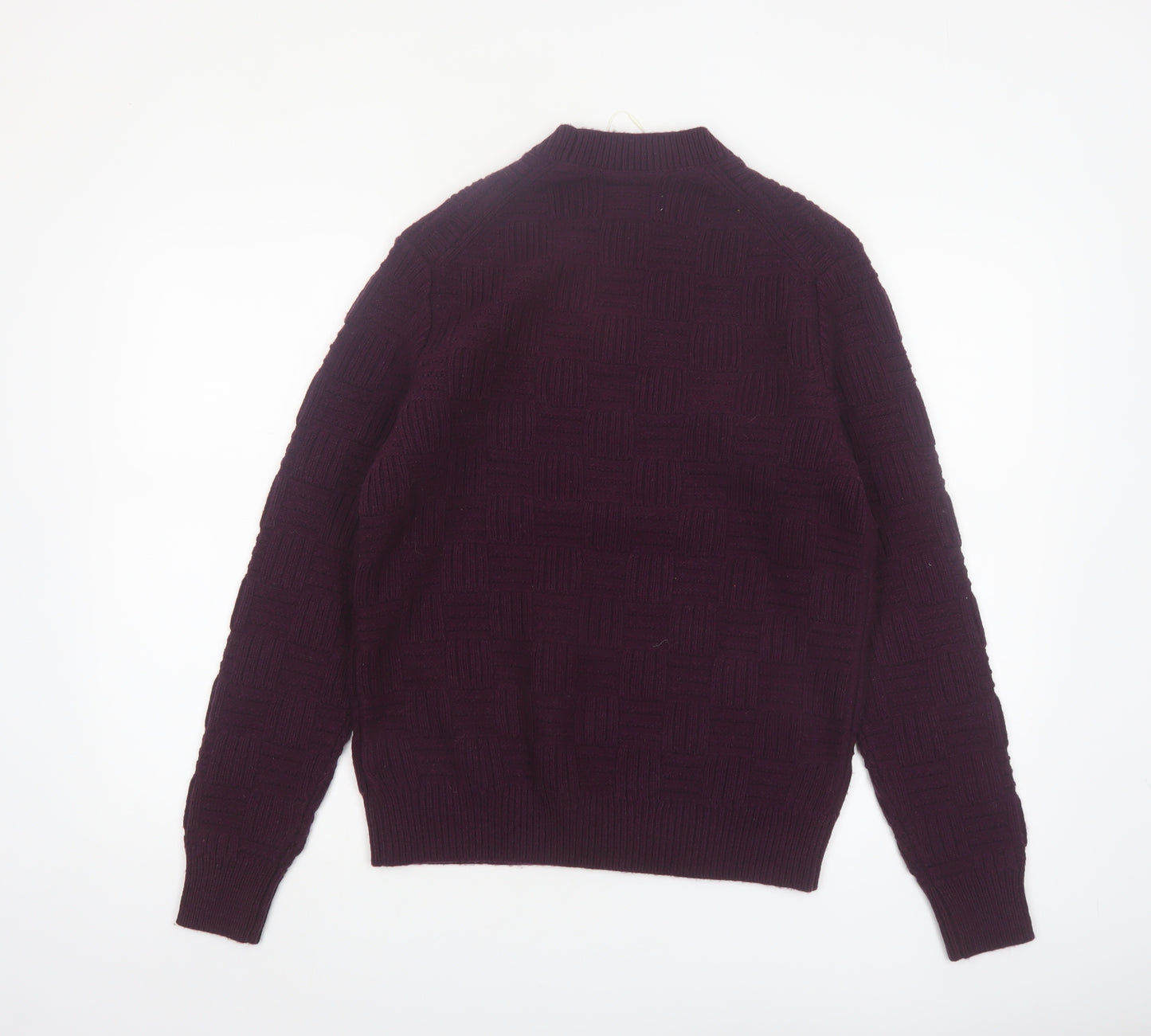 Marks and Spencer Men's Purple Lambswool Blend Jumper Size S