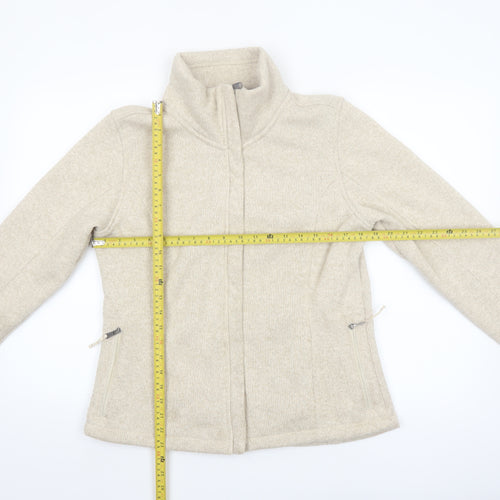 Lands' End Women's Beige Fleece Zip Jacket Size M Regular