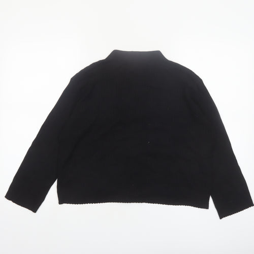 Boohoo Petite Women's Black V-Neck Button Cardigan Size 8