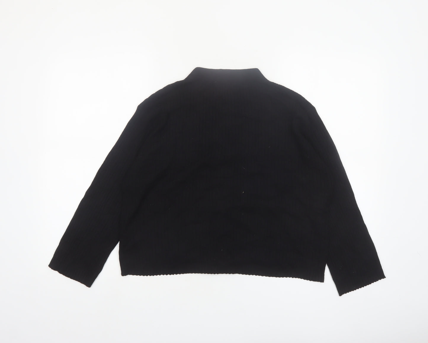 Boohoo Petite Women's Black V-Neck Button Cardigan Size 8